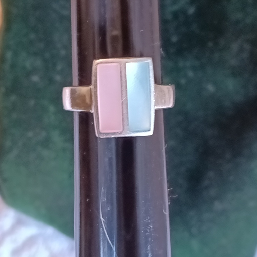 Mother of pearl and silver ring